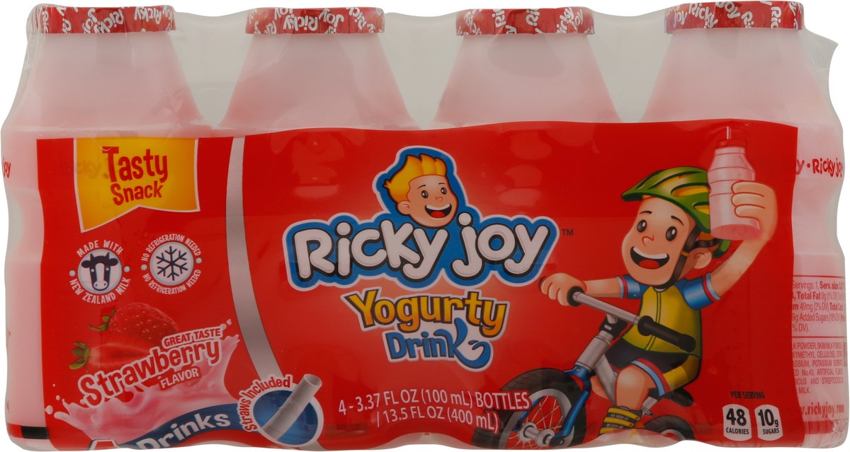 slide 3 of 13, Ricky Joy Yogurty Drink Strawberry Flavor, 4 ct; 13.5 oz