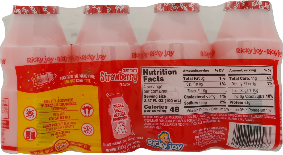 slide 13 of 13, Ricky Joy Yogurty Drink Strawberry Flavor, 4 ct; 13.5 oz