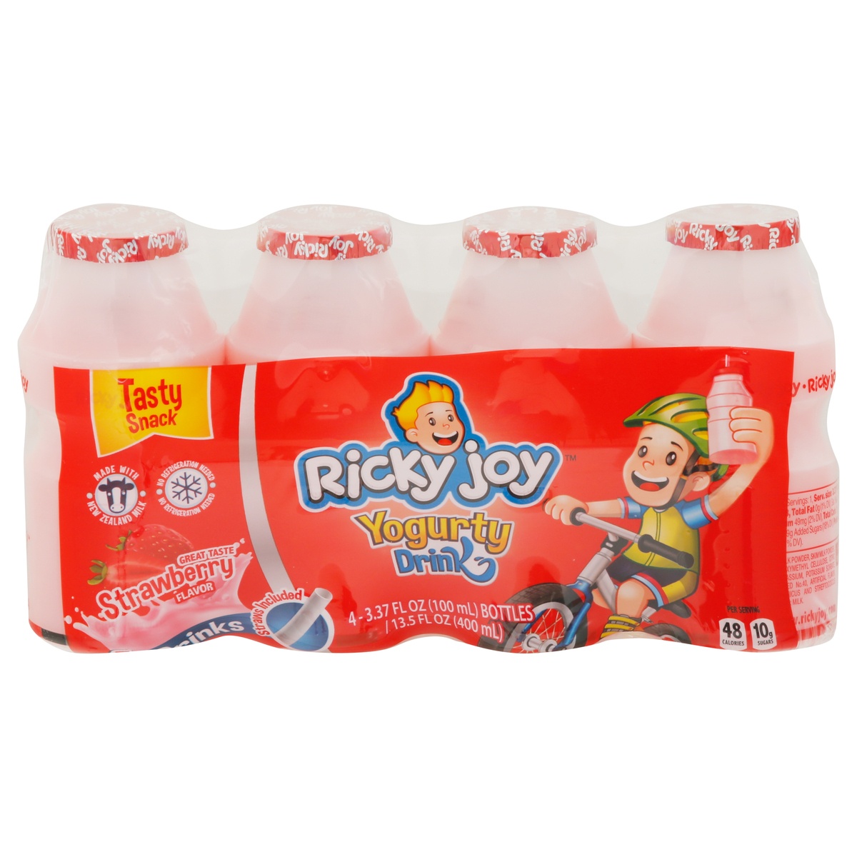 slide 1 of 1, Ricky Joy Strawberry Yogurt Drink, 4 ct; 3.37 fl oz