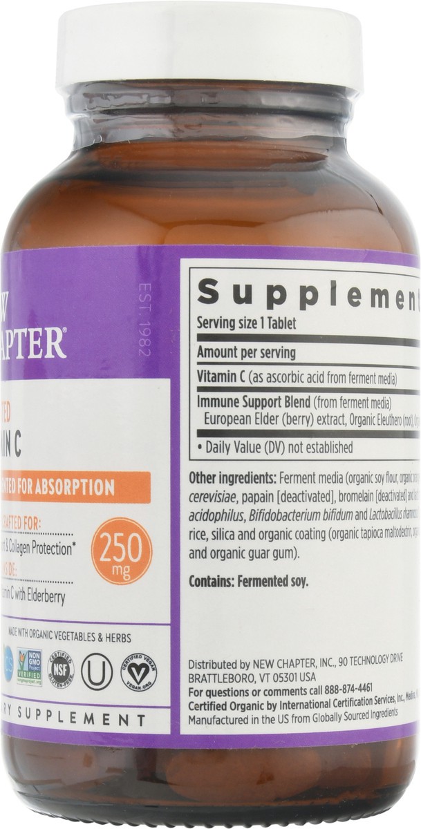 slide 8 of 9, New Chapter 250 mg Vitamin C Vegan Tablets 60 ea Bottle, 60 ct