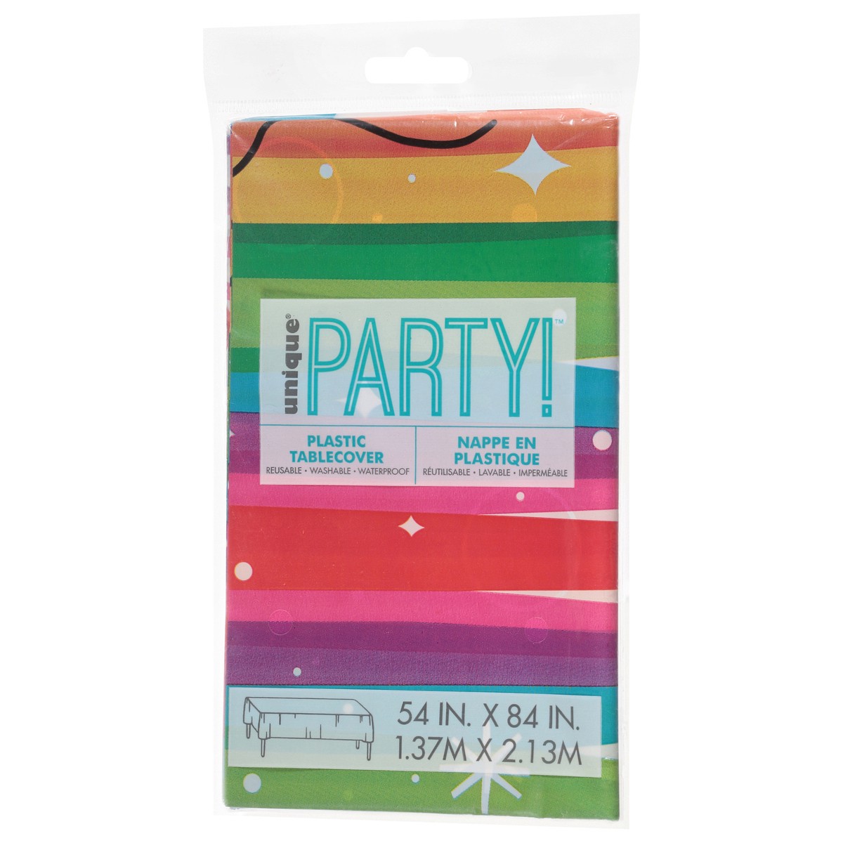 slide 4 of 9, Unique Party! Birthday Rainbow Ribbons Plastic Tablecover 1 ea, 1 ct