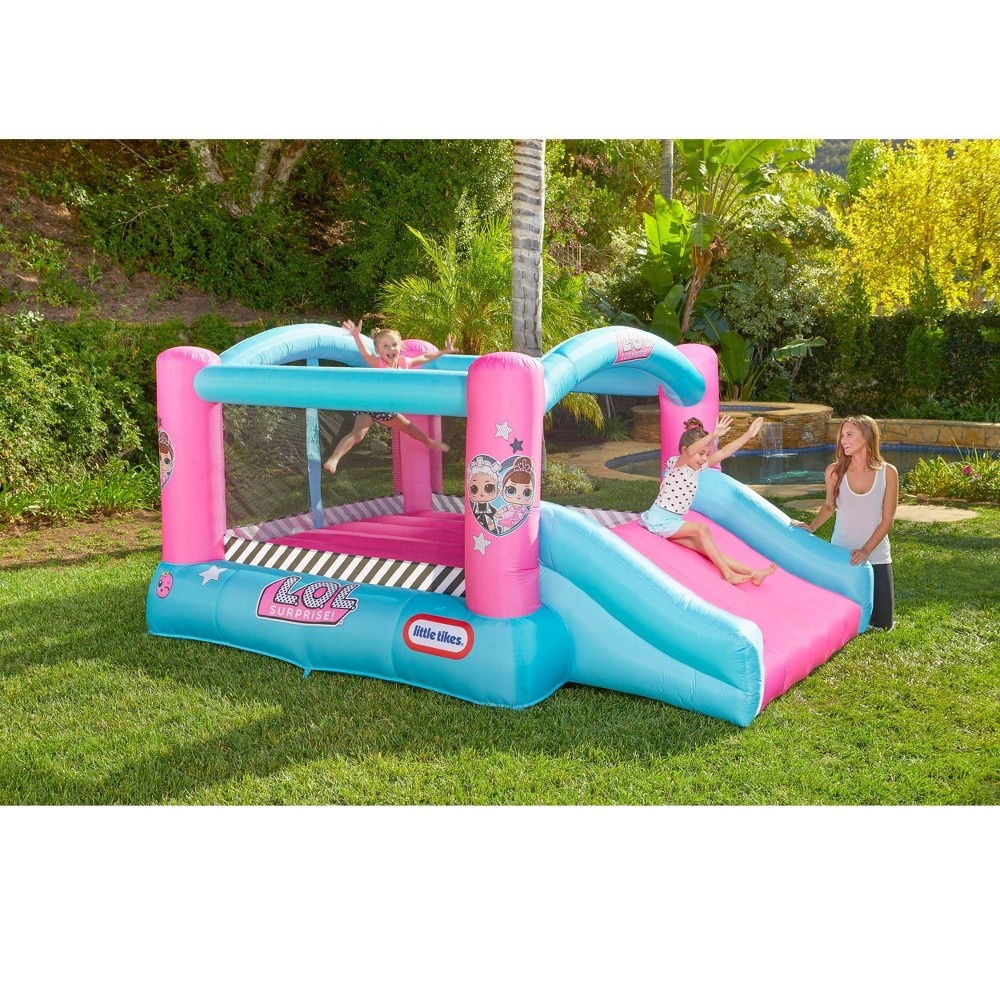 slide 2 of 5, L.O.L. Surprise! Jump 'n Slide Inflatable Bounce House with Blower, 1 ct