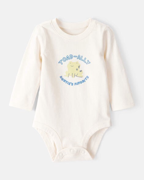 slide 1 of 2, Carter's Baby Boy Aunts Favorite Cotton Long-Sleeve Graphic Bodysuit - Ivory Ivory 18M, 1 ct
