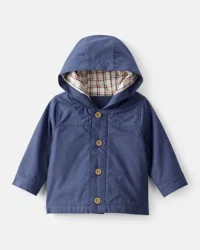 Carters Baby Boy Hooded Flannel Jacket - Navy Navy NB