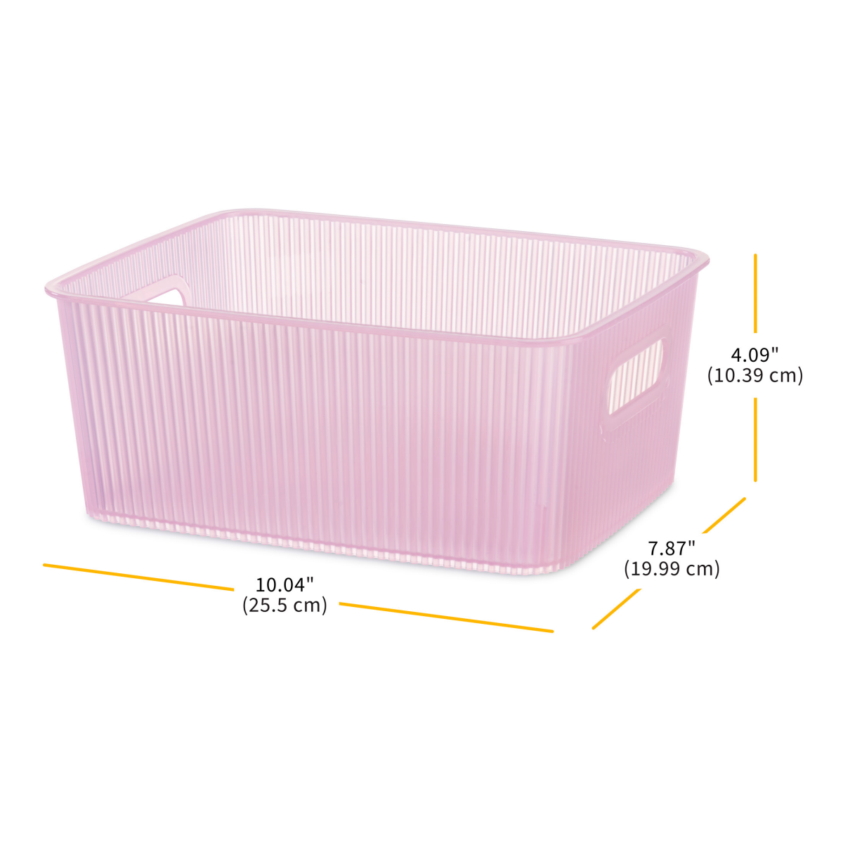 slide 3 of 3, Whitmor Resin Ribbed Small Tote Lilac, 1 ct