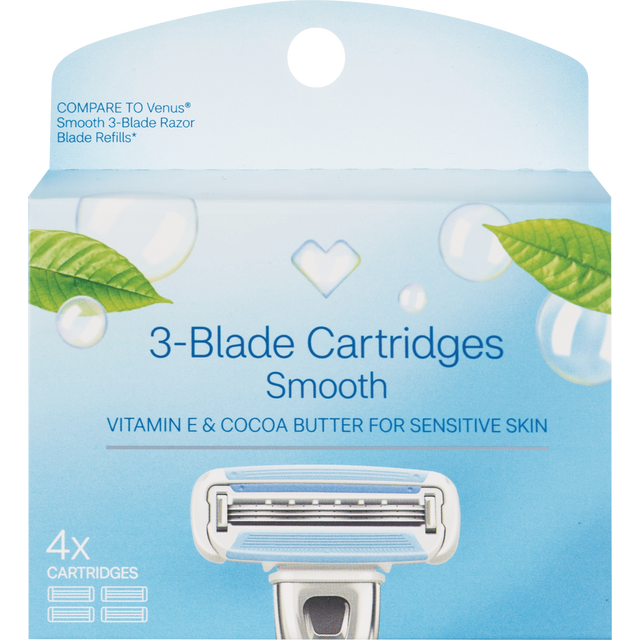 slide 1 of 1, Cvs Beauty Smooth Razor Three Blade Refill, 4 Ct, 4 ct