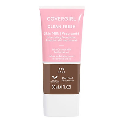 slide 1 of 1, Covergirl Clean Fresh Skin Milk Liquid Foundation 640 Dark, 1 oz