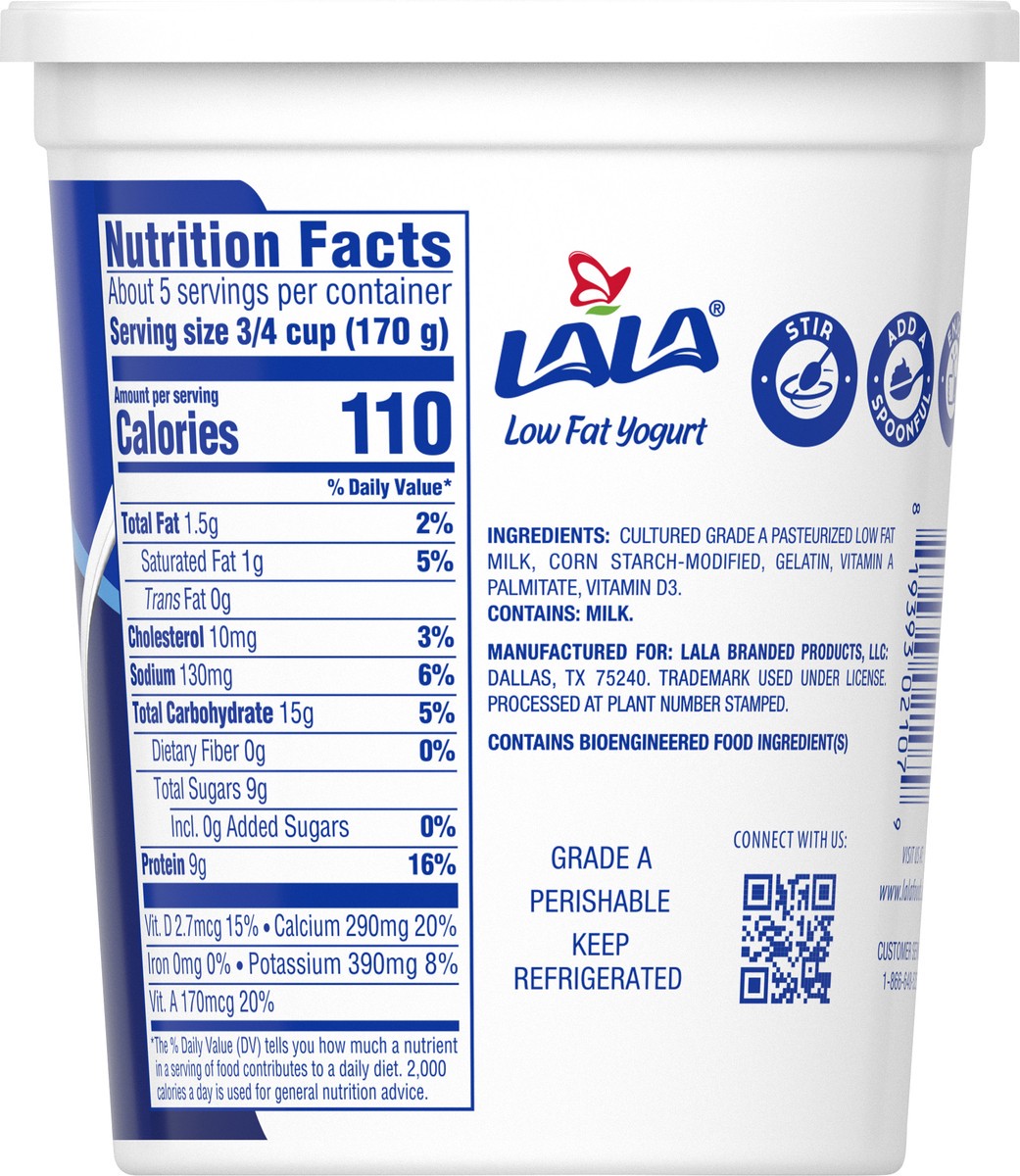 slide 9 of 11, LALA Low Fat Plain Yogurt 32 oz, 32 oz