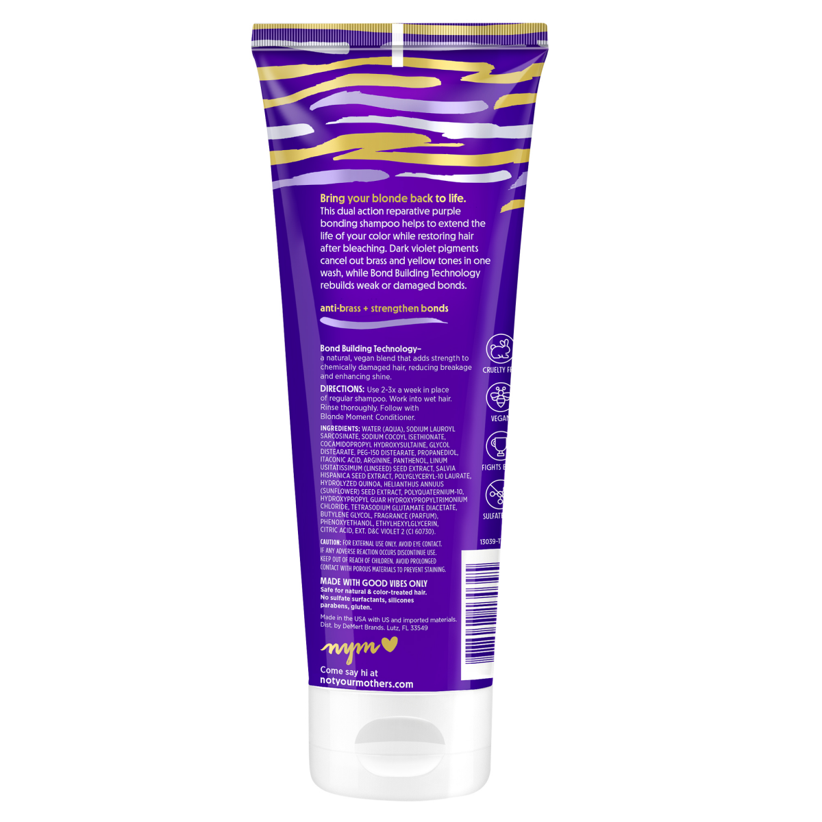 slide 2 of 3, Not Your Mother's Blonde Moment Tone & Strengthen Purple Bonding Shampoo 8 fl oz, 8 fl oz