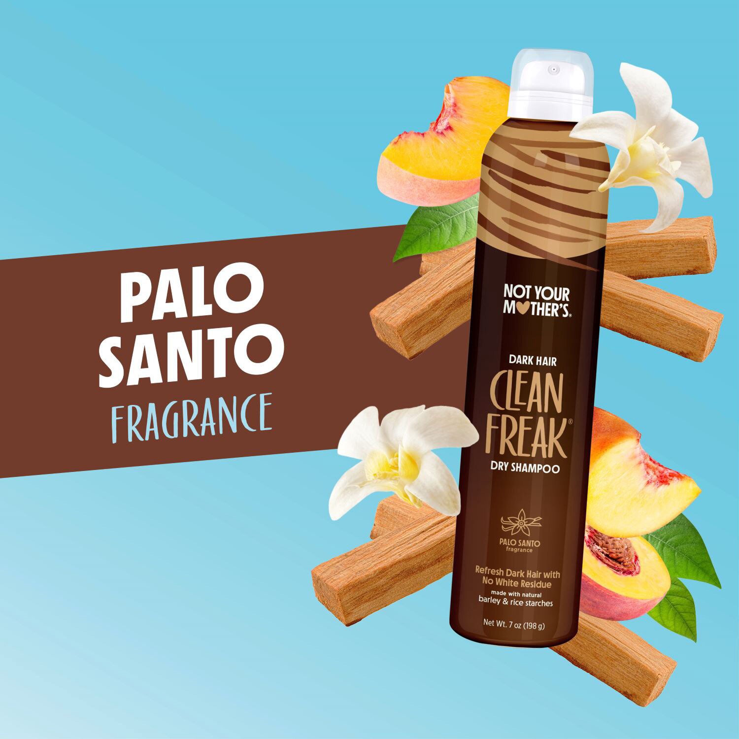 slide 6 of 7, Not Your Mothers Not Your Mother's Dry Shampoo, Dark Hair, Clean Freak, Palo Santo Fragrance, 7 oz