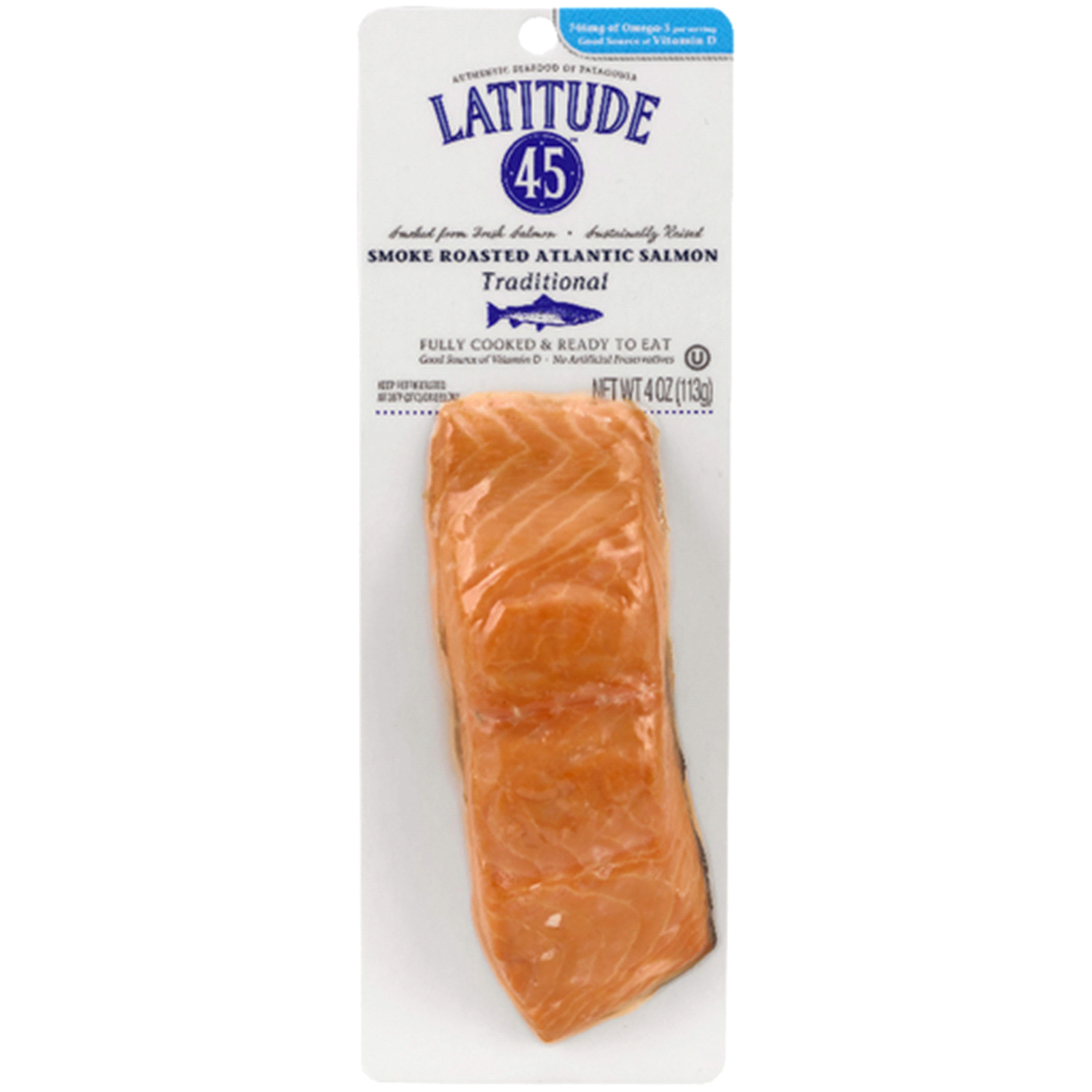 slide 1 of 1, Latitude 45 Hot Smoked Traditional Salmon, 4 oz, 4 oz