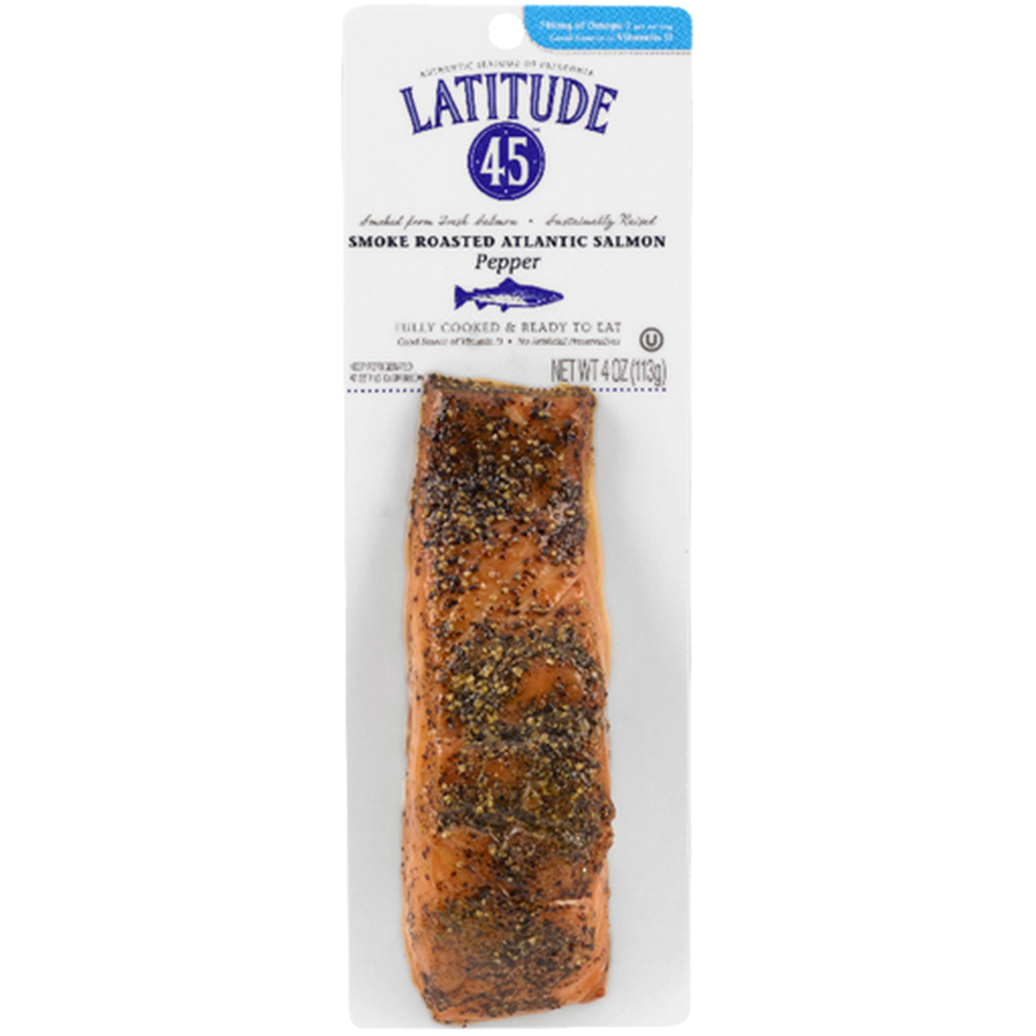 slide 1 of 1, Latitude 45 Hot Smoked Pepper Salmon 4 Oz., 4 oz