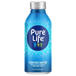 Pure Life Purified Water Aluminum Bottle 16 oz