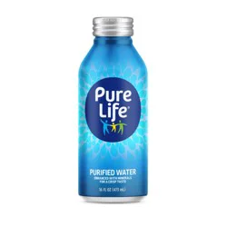 Pure Life Purified Water Aluminum Bottle 16 oz