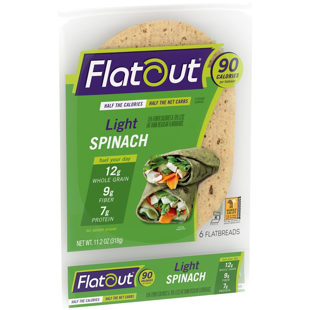 slide 5 of 8, Flatout Flatbread Spinach Bread, 11.2 oz