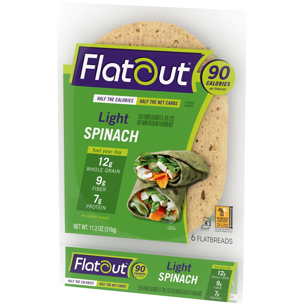 slide 4 of 8, Flatout Flatbread Spinach Bread, 11.2 oz