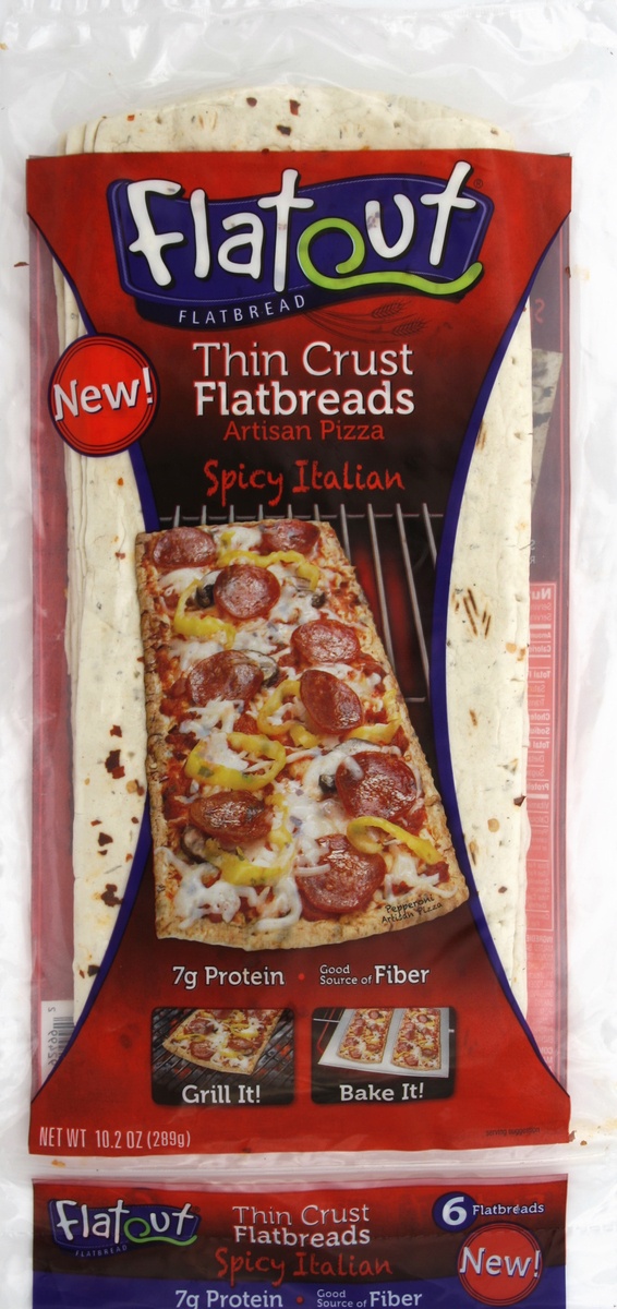 slide 5 of 5, Flatout Thin Crust Flatbread Spicy Italian, 10.2 oz