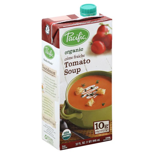 slide 1 of 4, Pacific Natural Foods Organic Creme Fraiche Tomato Soup, 32 oz
