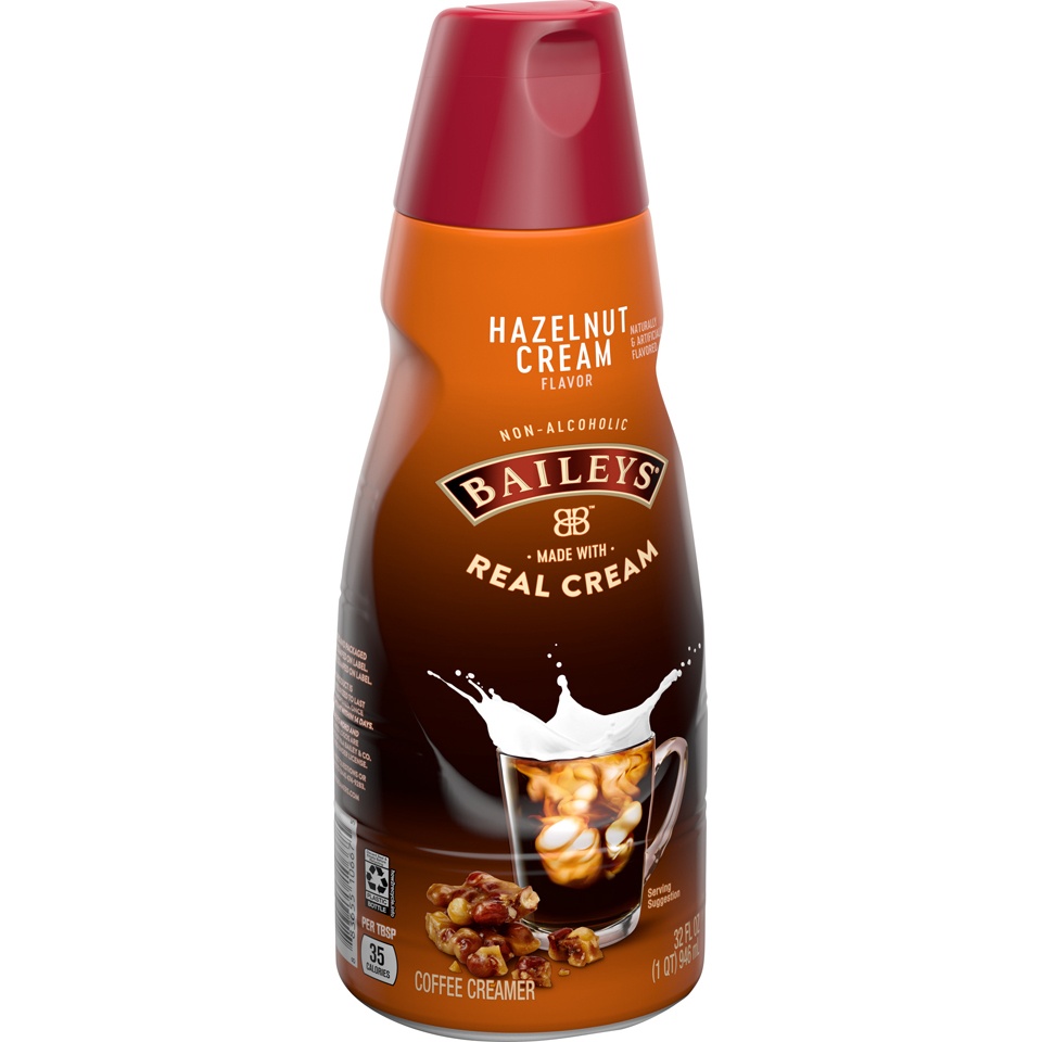 slide 2 of 8, Bailey's Hazelnut Cream Non-Alcoholic Coffee Creamer, 32 fl oz