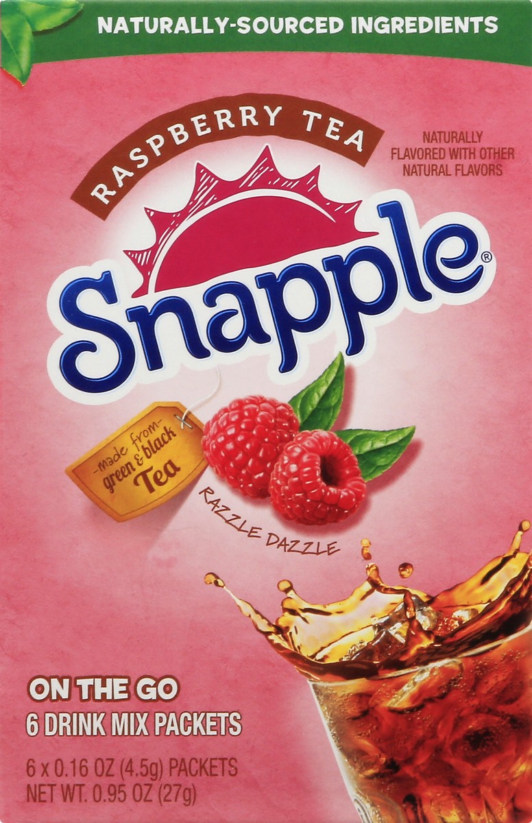 slide 13 of 13, Snapple On The Go Raspberry Tea Drink Mix Packets 6 ea, 1 ct