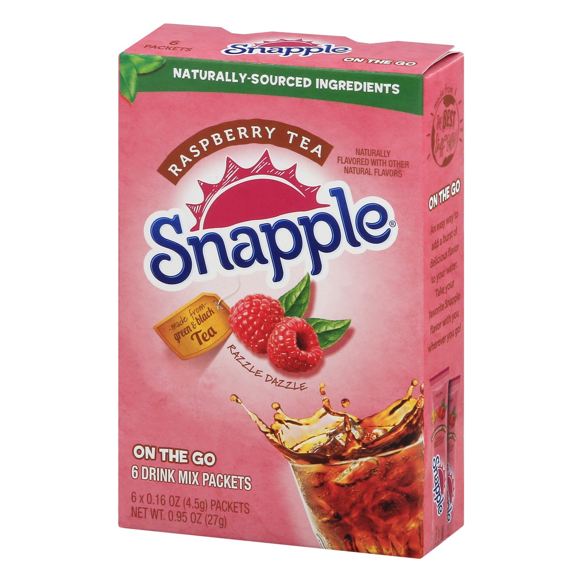 slide 9 of 13, Snapple On The Go Raspberry Tea Drink Mix Packets 6 ea, 1 ct