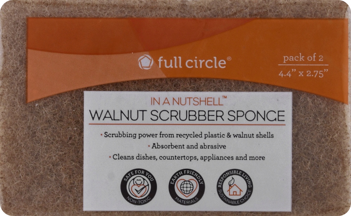 slide 1 of 1, Full Circle Walnut Scrubber Sponge, 1 ct