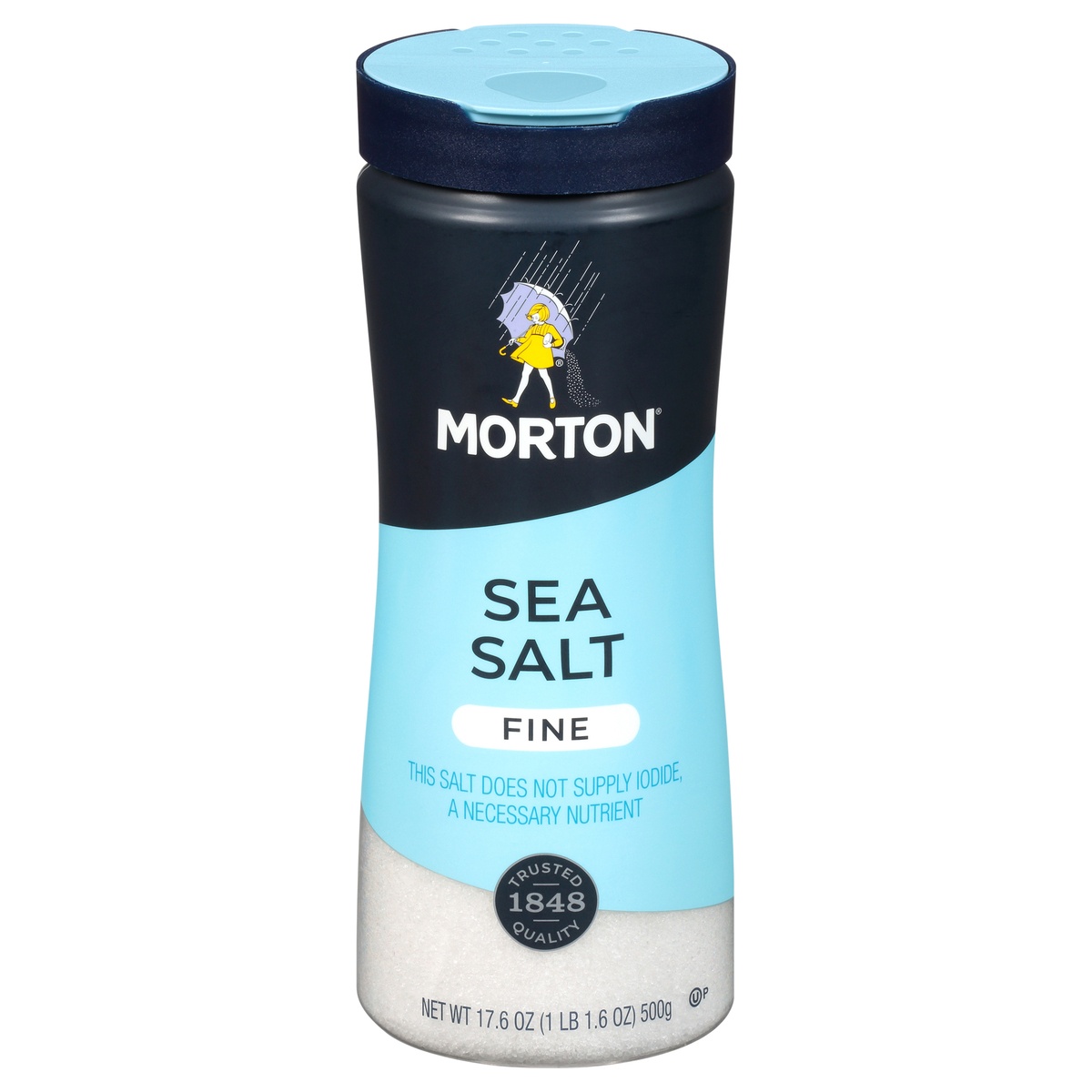 slide 1 of 8, Morton Fine Sea Salt, 17.6 oz