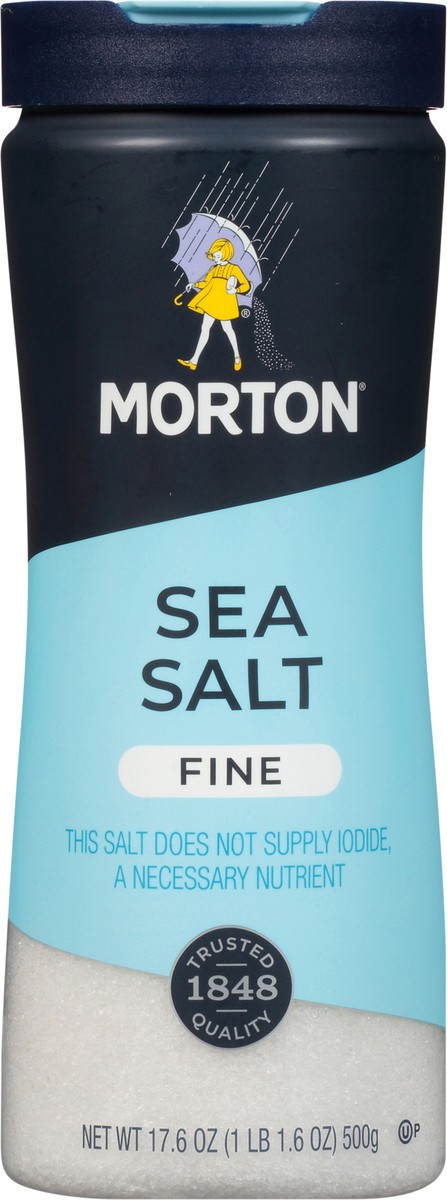 slide 1 of 12, Morton Fine Sea Salt 17.6 oz, 17.6 oz