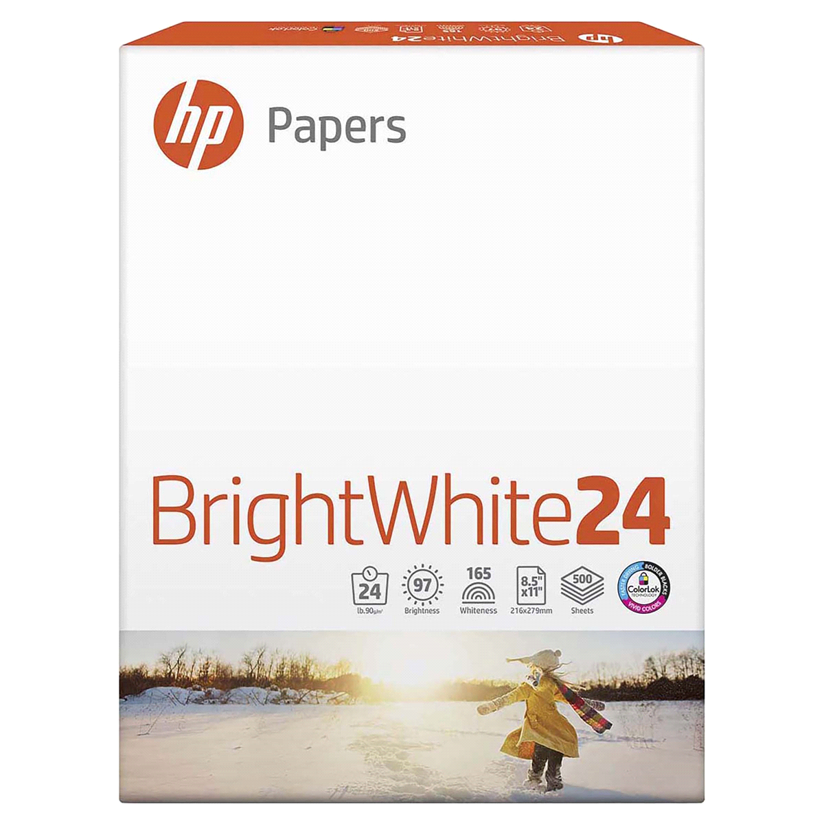 slide 1 of 1, HP Bright White Paper Ream, 500 ct