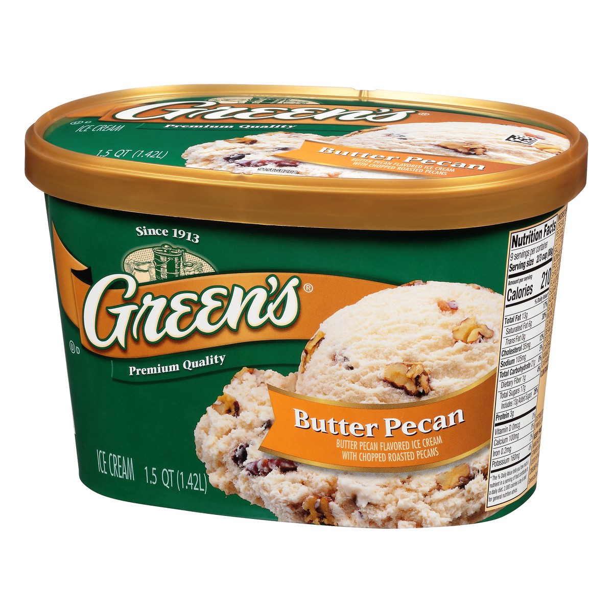 slide 8 of 10, Green's Butter Pecan Premium Ice Cream, 1.5 Quarts, 1.5 qt