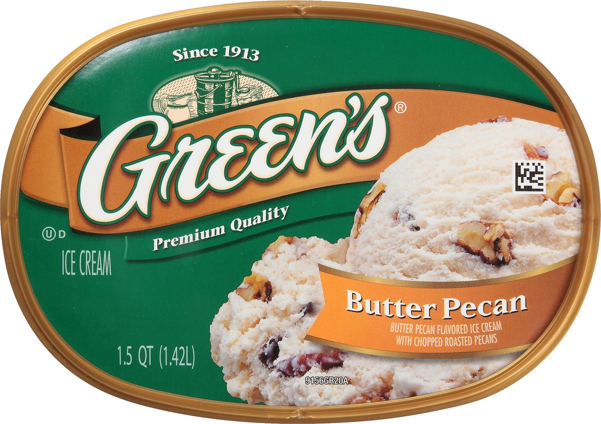 slide 2 of 10, Green's Butter Pecan Premium Ice Cream, 1.5 Quarts, 1.5 qt