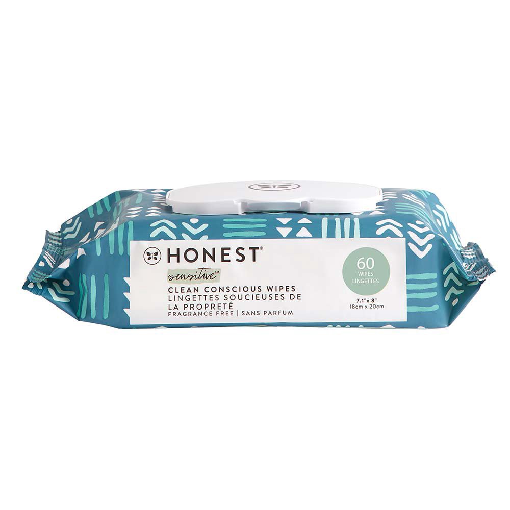 slide 1 of 1, The Honest Company Sensitive Baby Wipes - Fragrance Free, 60 ct