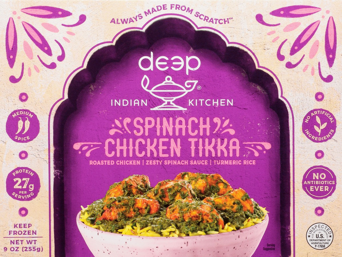 slide 6 of 9, Deep Indian Kitchen Tandoor Chef Spinach Chicken Tandoori, 10 oz