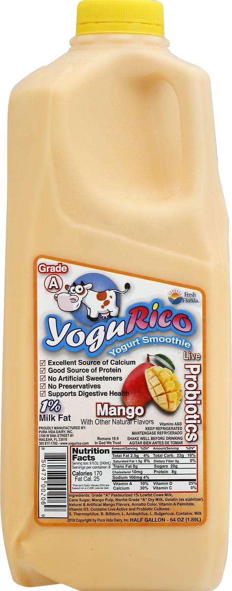 slide 13 of 13, YoguRico Low Fat Drinkable Mango Yogurt 57 fl oz, 57 fl oz