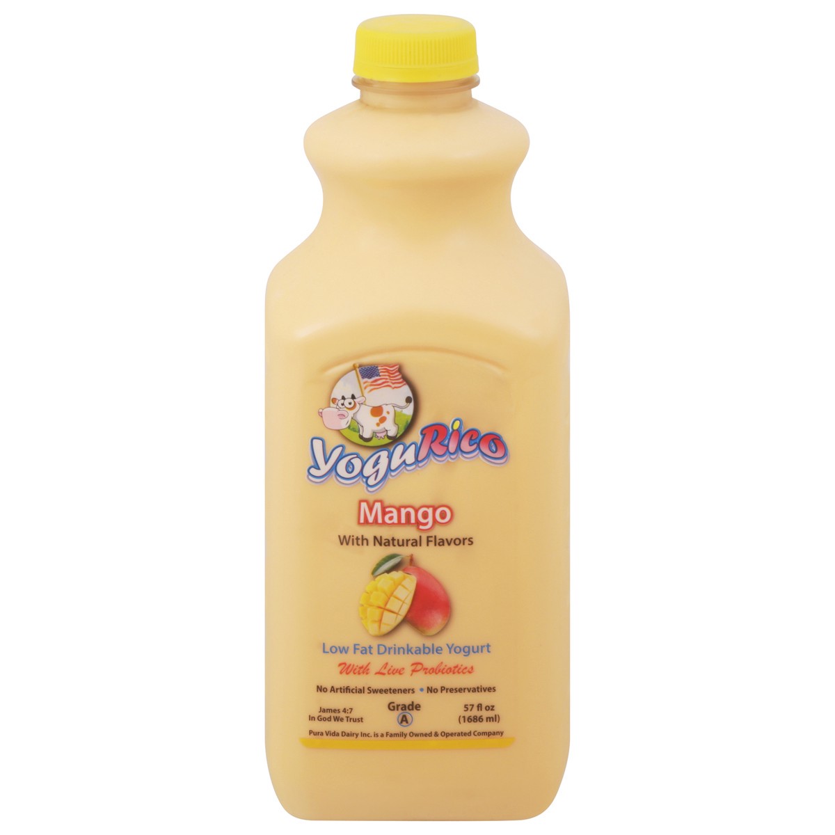 slide 1 of 13, YoguRico Low Fat Drinkable Mango Yogurt 57 fl oz, 57 fl oz