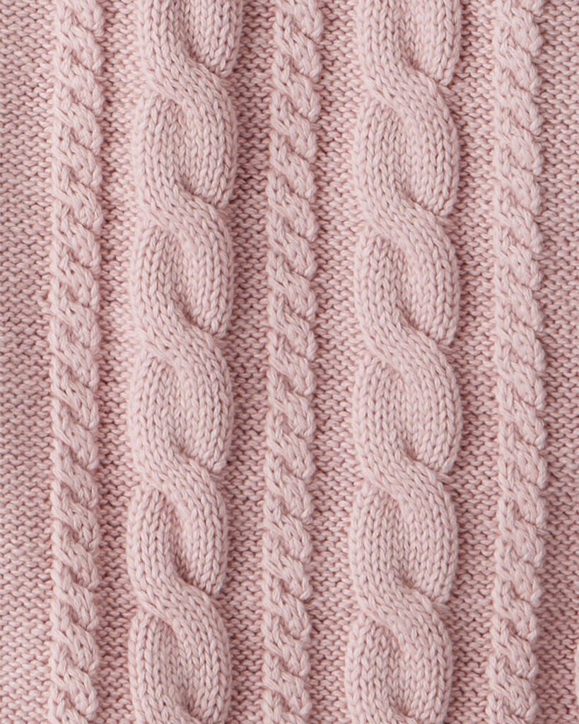 slide 3 of 3, Littleplanet Girls Organic Cotton Cable Knit Cardigan Perfect Pink 6, 1 ct