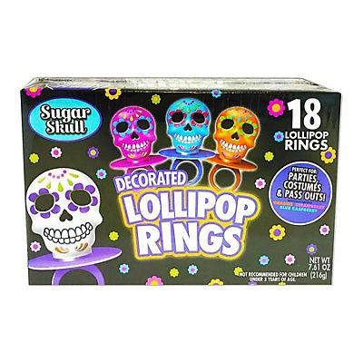 slide 1 of 1, Deco Ring Pop Sugar Skull, 1 ct