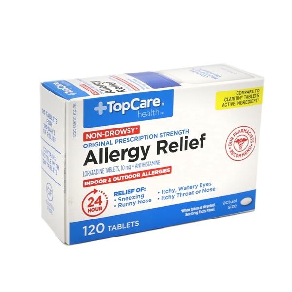 Topcare Original Prescription Strength Non Drowsy Allergy Relief Loratadine Tablets 10 Mg 6920