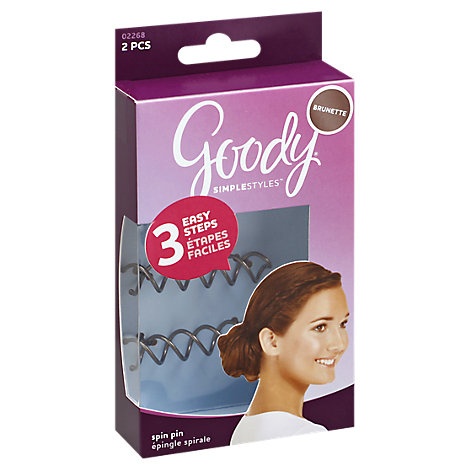 slide 1 of 1, Goody Simplestyles Spin Pin Brunette, 2 ct