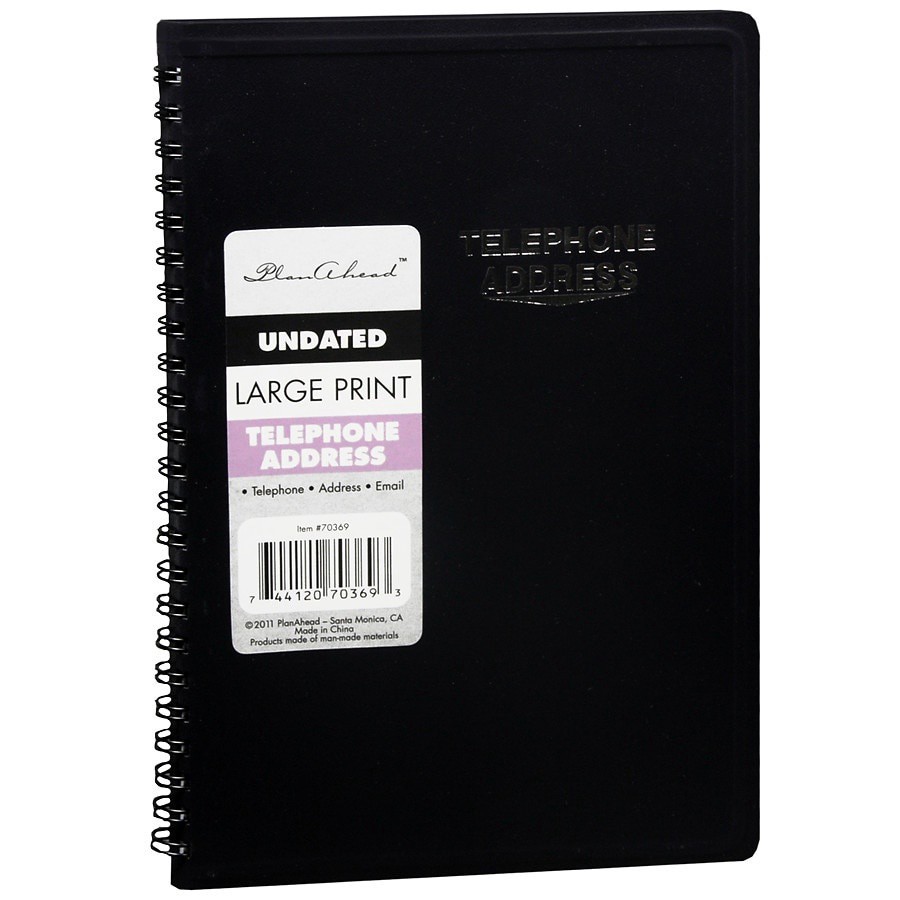 slide 1 of 4, PlanAhead Large Print Telephone/Address Book -Colors & Designs May Vary, 1 ct