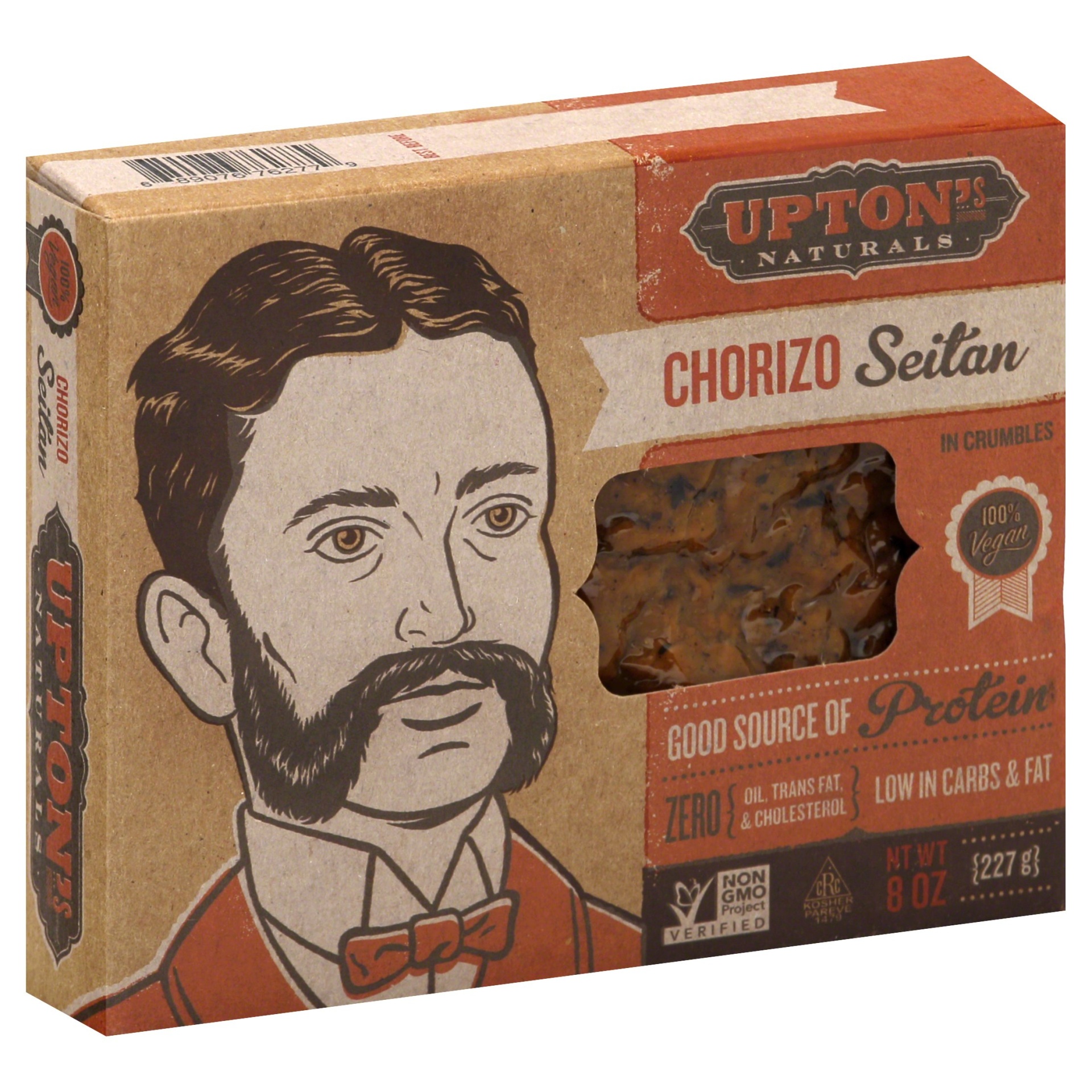 slide 1 of 4, Upton's Naturals Vegan Chorizo Seitan Crumbles, 8 oz