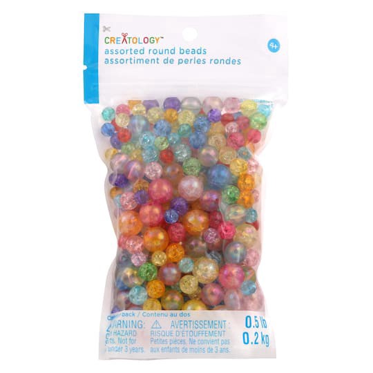 slide 1 of 3, 1/2lb. Crackle Mix Round Beads By Creatology, 1/2 lb