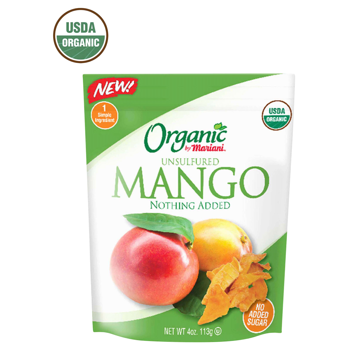 slide 1 of 1, Mariani Organic Unsulfured Mango, 