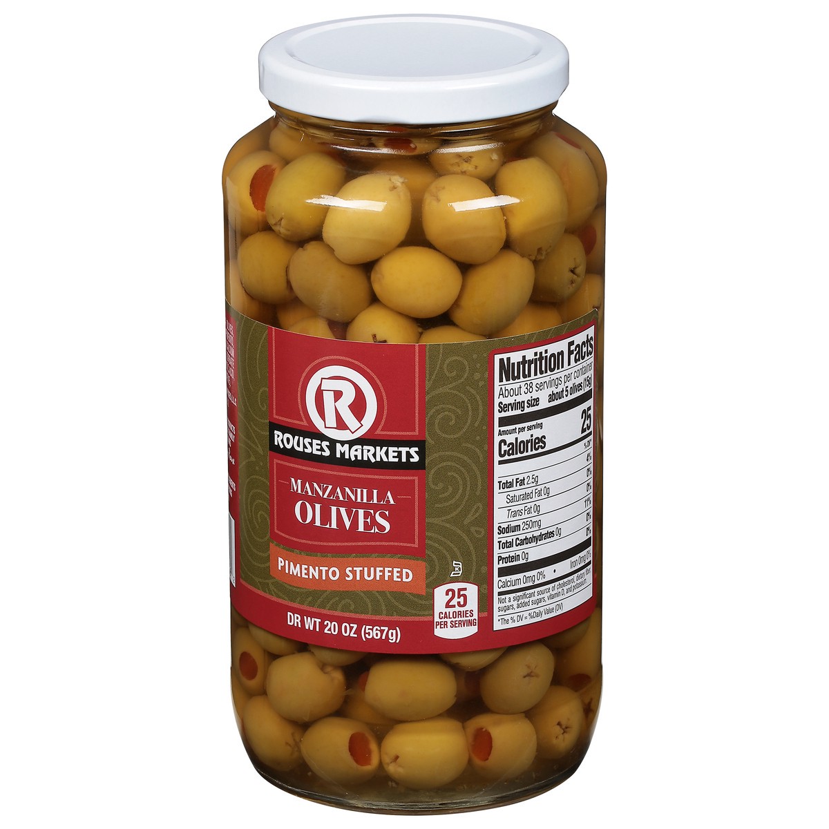slide 5 of 11, Rouses Markets Stuffed Pimento Manzanilla Olives 20 oz, 20 oz