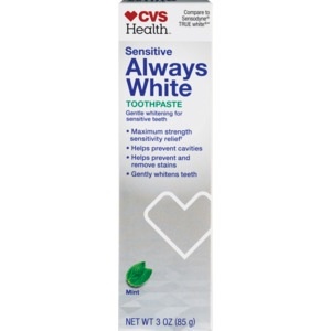 slide 1 of 1, CVS Health Sensitive Always White Toothpaste Mint, 3 Oz, 1 ct