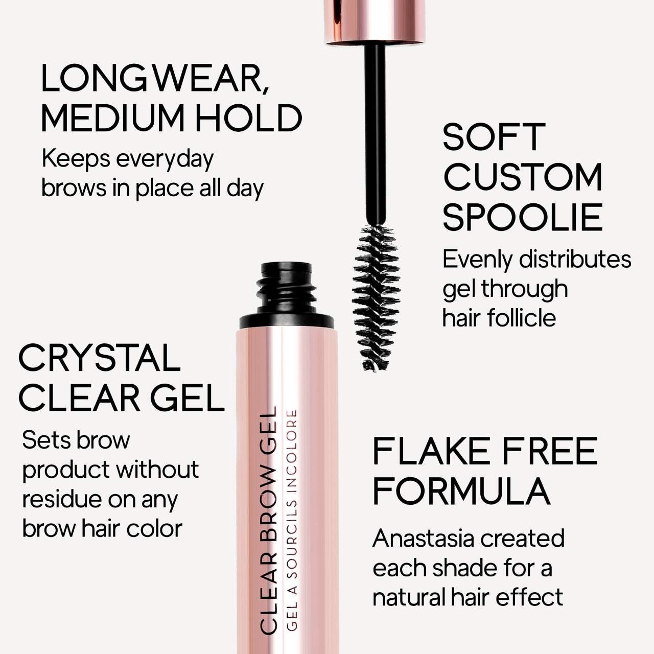 slide 5 of 6, Anastasia Beverly Hills Mini Clear Brow Gel Flexible Medium-Hold Eyebrow Setter Clear, 