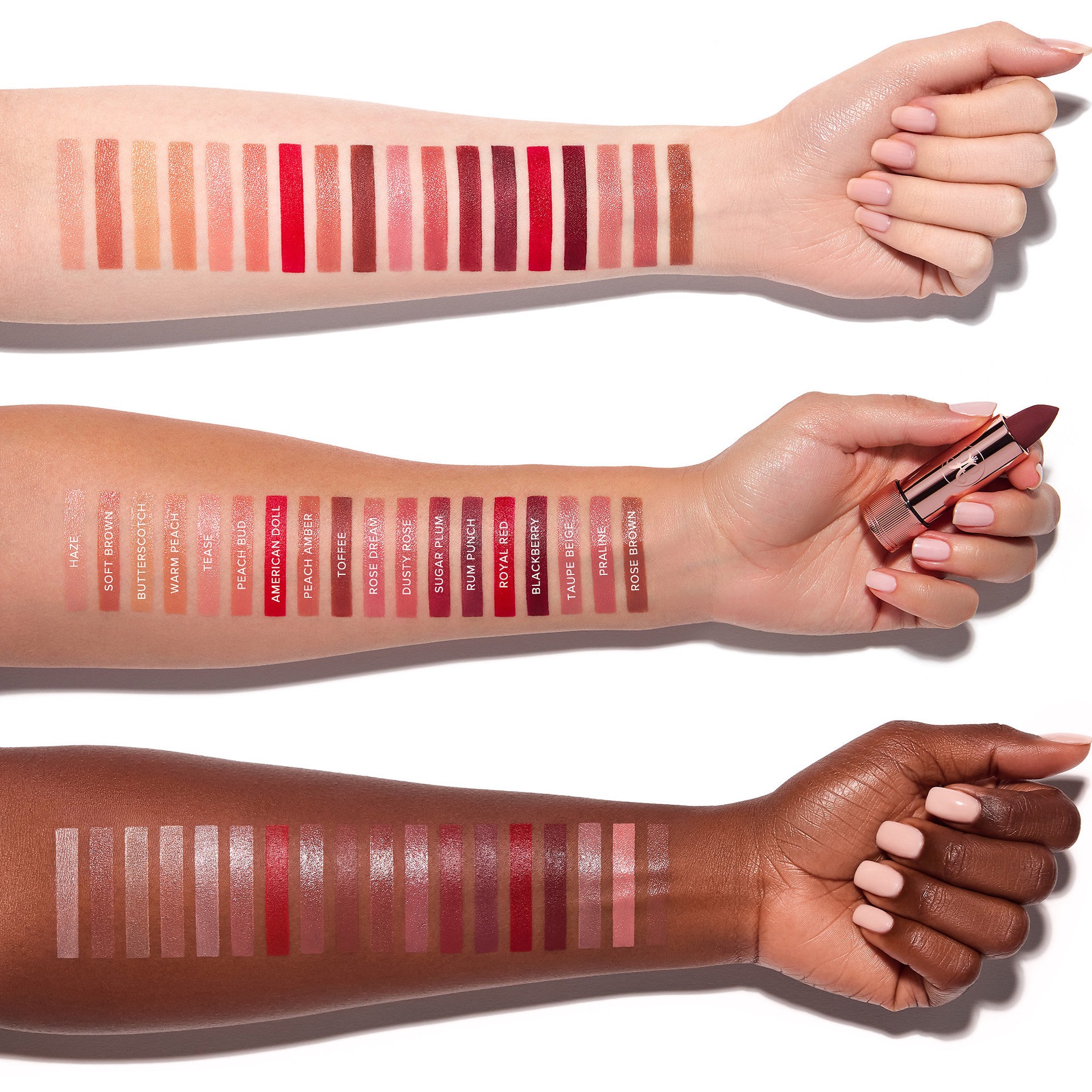 slide 4 of 7, Anastasia Beverly Hills Full-Pigment Matte & Satin Velvet Lipstick Dusty Rose, 