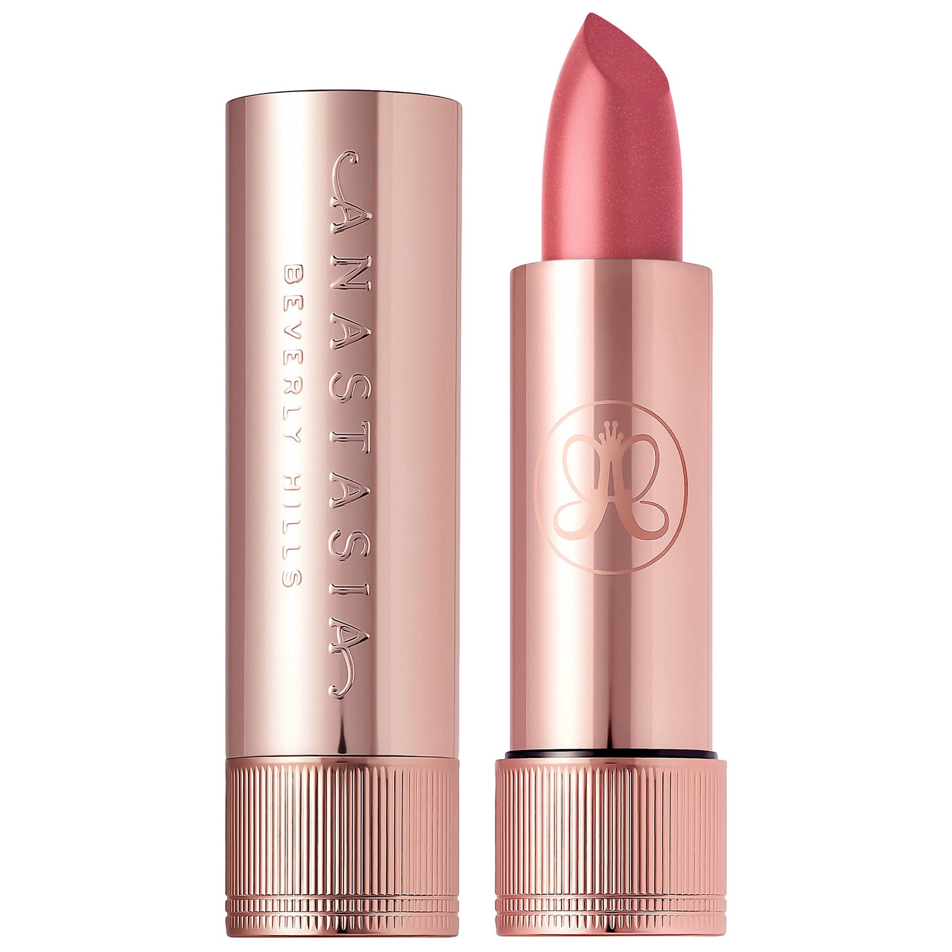 slide 1 of 7, Anastasia Beverly Hills Full-Pigment Matte & Satin Velvet Lipstick Rose Dream,