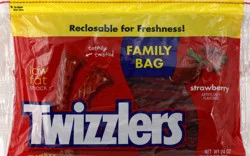 Twizzlers Strawberry Flavored Licorice Style Low Fat Candy Family Bag - 24 oz