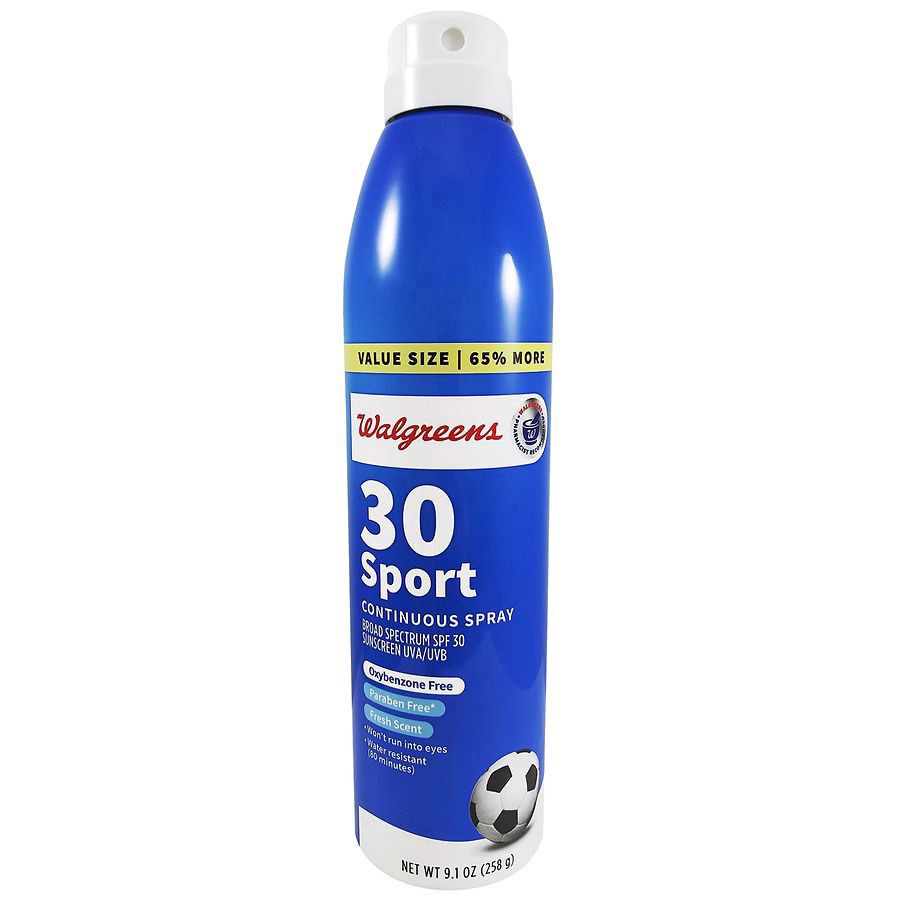 slide 1 of 2, Walgreens Sport Sunscreen Continuous Spray SPF 30, 9.1 oz